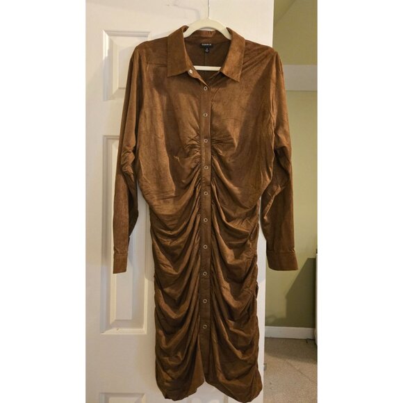 Torrid Mini Faux Suede Shirtdress Plus Size 2X - Picture 1 of 5